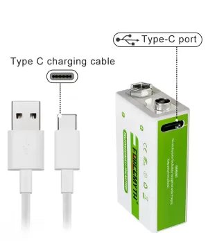 Rechargeable Li-ion Battery 9V 1000mAh Battery