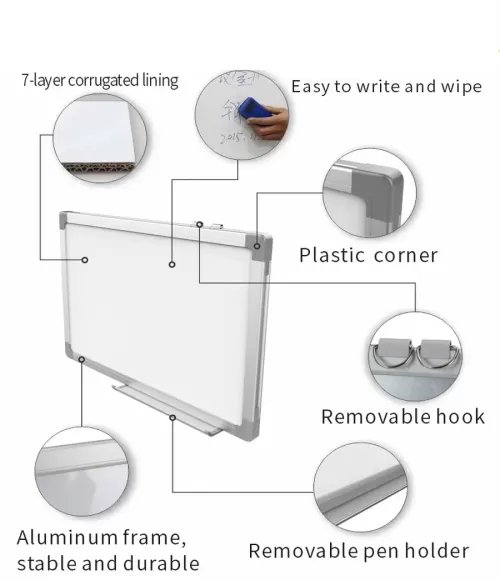 Whiteboard, Silver Aluminum Frame, Magnetic White Board for School Home Office