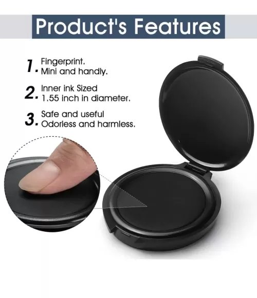 Pocket Fingerprint Ink Pad, Red or Blue
